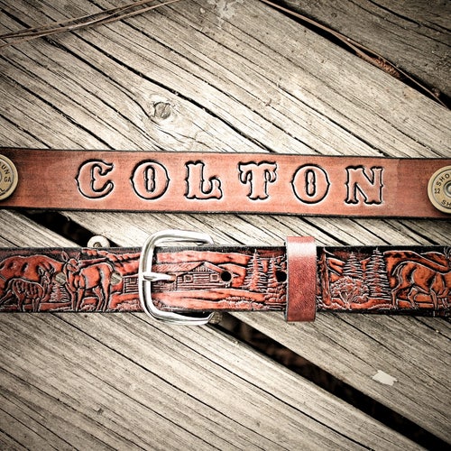 Kid's Belt With DEER DESIGN Name Belt Toddler Belt Deer Etsy