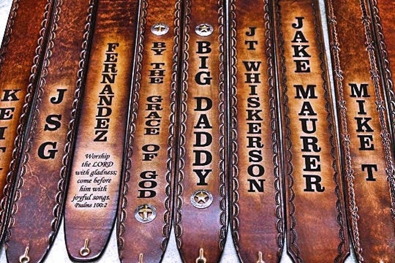 GUITAR STRAP Custom Engraved Hand Made in the USA by Etsy