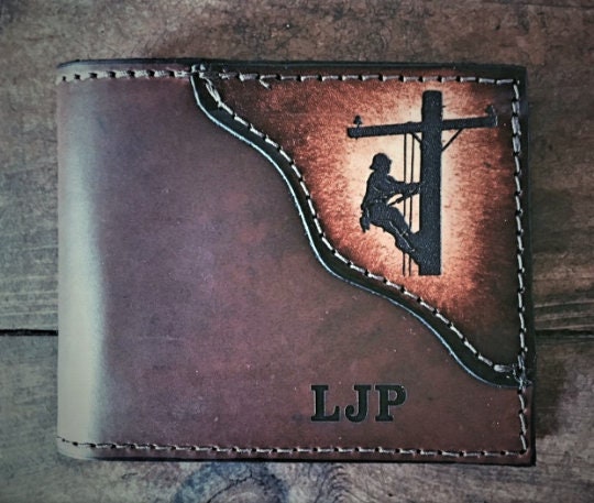 LINEMAN wallet, Father's day gift, lineman gifts, wallet with a l…