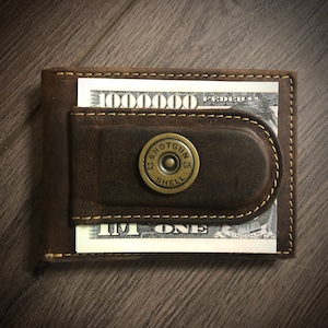 Shotgun Shell Money Clip Wallet con identificación y múltiples bolsillos