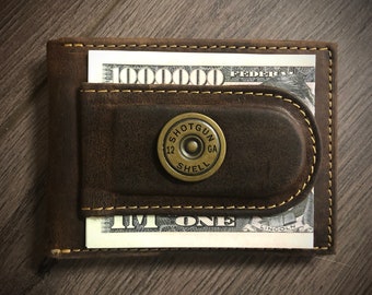 Shotgun Shell Money Clip Wallet with I.D. and multiple pockets