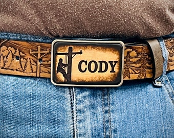 Lineman Buckle Only, Personalization Optional, Made in the USA