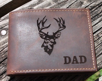 DEER HUNTER Wallet,  Deer Wallet, Distressed Leather Wallet, Three different styles