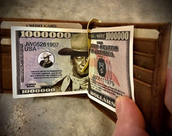 Flip Clip Money Clip Wallet, Bifold Moneyclip, Inside Money Clip,  Distressed Brown Leather Money Clip Wallet with ID