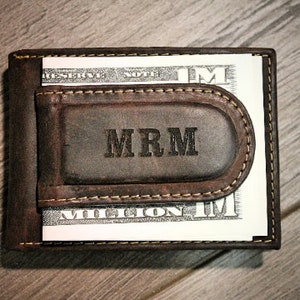 Cartera de cuero y clip de dinero, cartera de clip de dinero de los padrinos, regalo de bodas