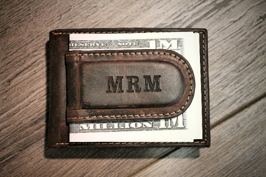 Leather Wallet & Money Clip, groomsmen money clip wallet, wedding gift