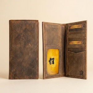 Distressed Leather Roper Long Wallet