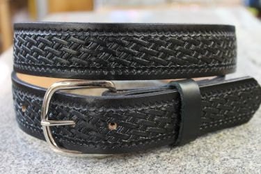 Black Basketweave English Bridle Leather Belt – Yoder, 48% OFF