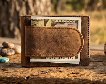 MONEY CLIP WALLET, Groomsman Gift, leather Money Clip Wallet