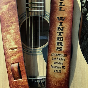 GUITAR STRAP, MillersLeatherShop.com, Personalized Leather Guitar Strap,Made in the USA image 6