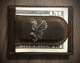 Proudly made in the USA. Custom Antique Brass Texas Praying Cowboy Church Concho on a Black Harness Leather Trifold Wallet Proudly made in the USA. Custom Antique Brass Texas Praying Cowboy Church Concho on a Black Harness Leather Trifold Wallet