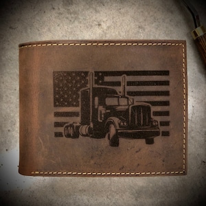 Cartera AMERICAN TRUCKER, cartera de cuero personalizada, tres estilos populares