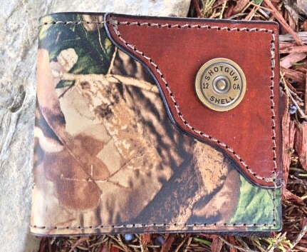 Camo Wallet, RealTree Camo, Leather Wallet, Made in the USA, Shotgun …