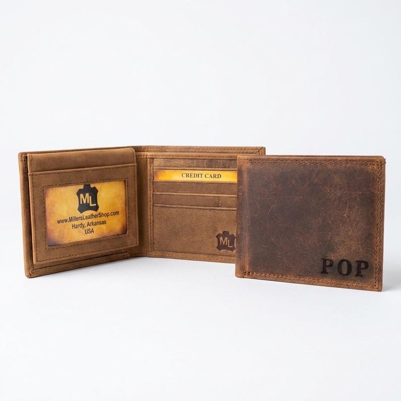 Cowboy Wallet, Praying Cowboy Christian Wallet, Cowboy Church, Distressed Leather Wallet, Three different styles imagem 2