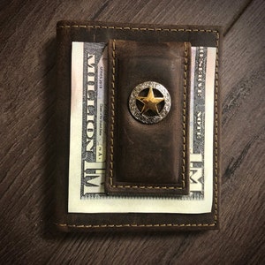 Western Star, Texas Star Money Clip Wallet, Cartera de bolsillo frontal