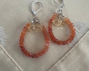 SUNRISE TO SUNSET earrings gemstone silver dangle earrings