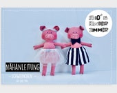 Ebook Stofftier 32cm, PDF Anleitung&Schnittmuster, Tutorial Puppe , DIY Kuscheltier, Puppe mit Kleidung, Stofftier selber nähen, Schweinchen