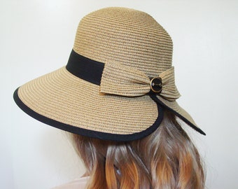 Chapéu de sol para cavalo equestre Tenente Heather - Chapéu Kentucky Derby - Chapéu de praia para amantes de cavalos - Chapéu de cavaleiro - Chapéu de palha - Chapéu casual - Chapéu de verão