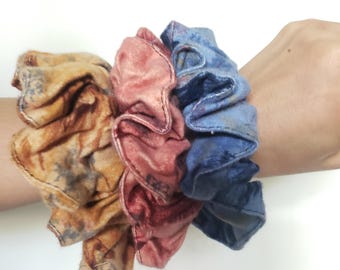 HORSE Flannel Cotton  Fabric Scrunchies, Equestrian Scrunchies