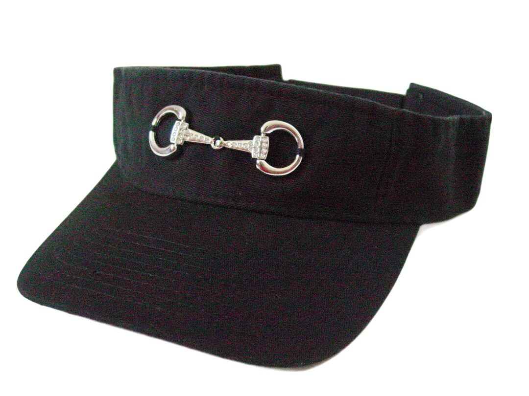 Equestrian Visor, Horse Sun Visor, Snaffle Bit Visor, Black Visor, Equestrian Hat, Horse Sun Hat