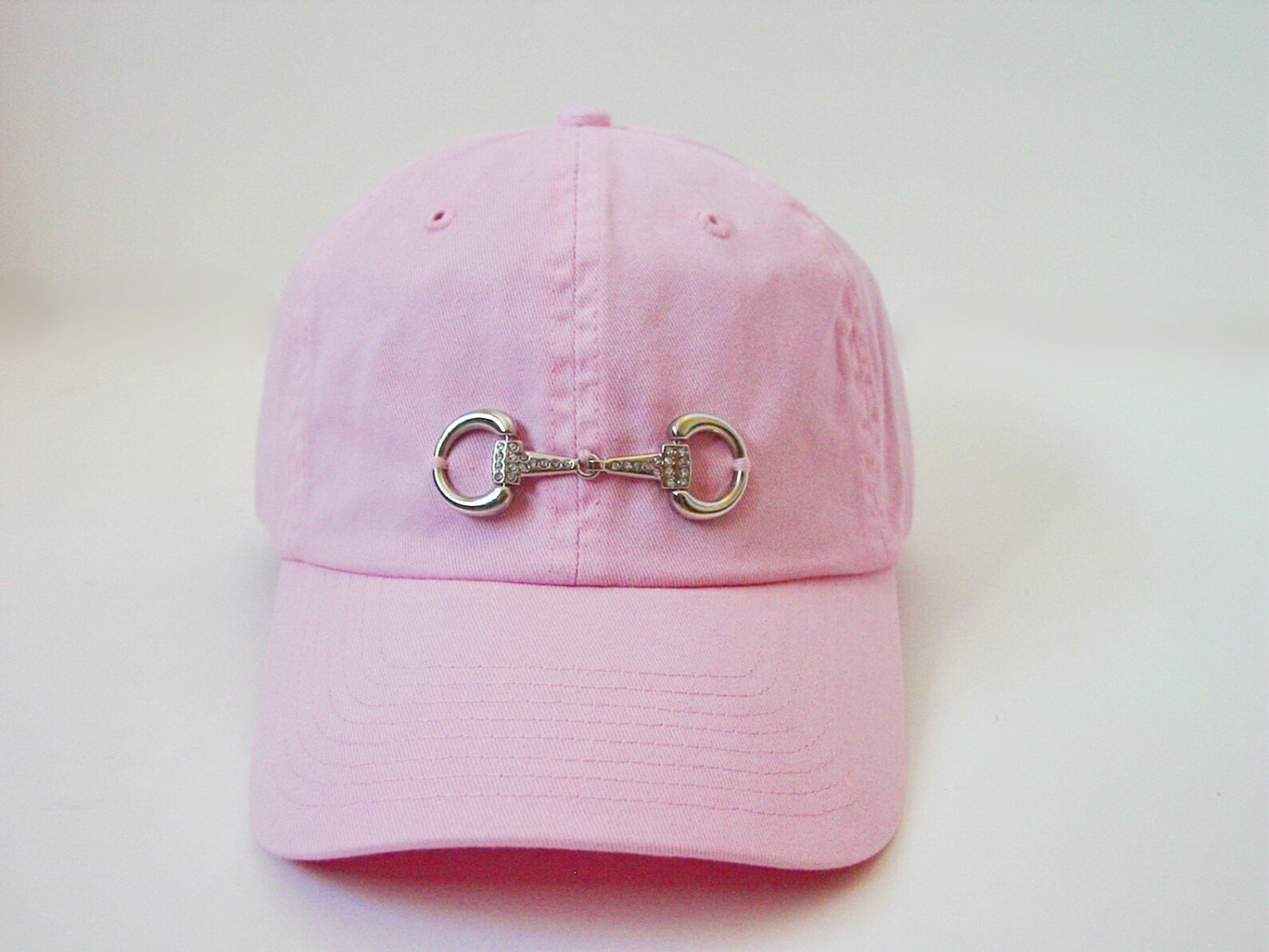 Pink Cotton Equestrian Cap – Silver Snaffle Bit, CZ Accents - Etsy