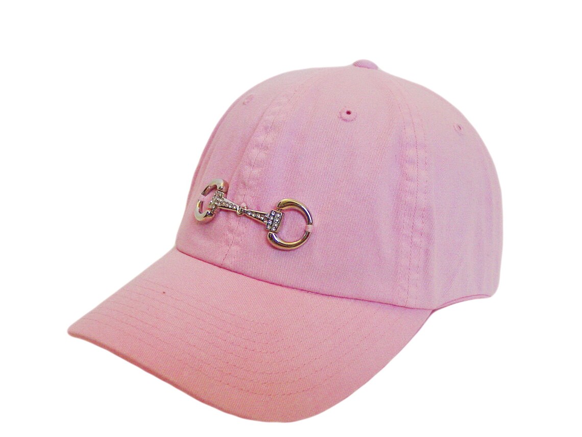 Pink Cotton Equestrian Cap – Silver Snaffle Bit, CZ Accents - Etsy