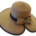 Snaffle Bit Toyo Paper Braid Sun Hat Equestrian Straw Hat Black Ribbon Trim - Italian Made Black Enamel Gold Bit Button