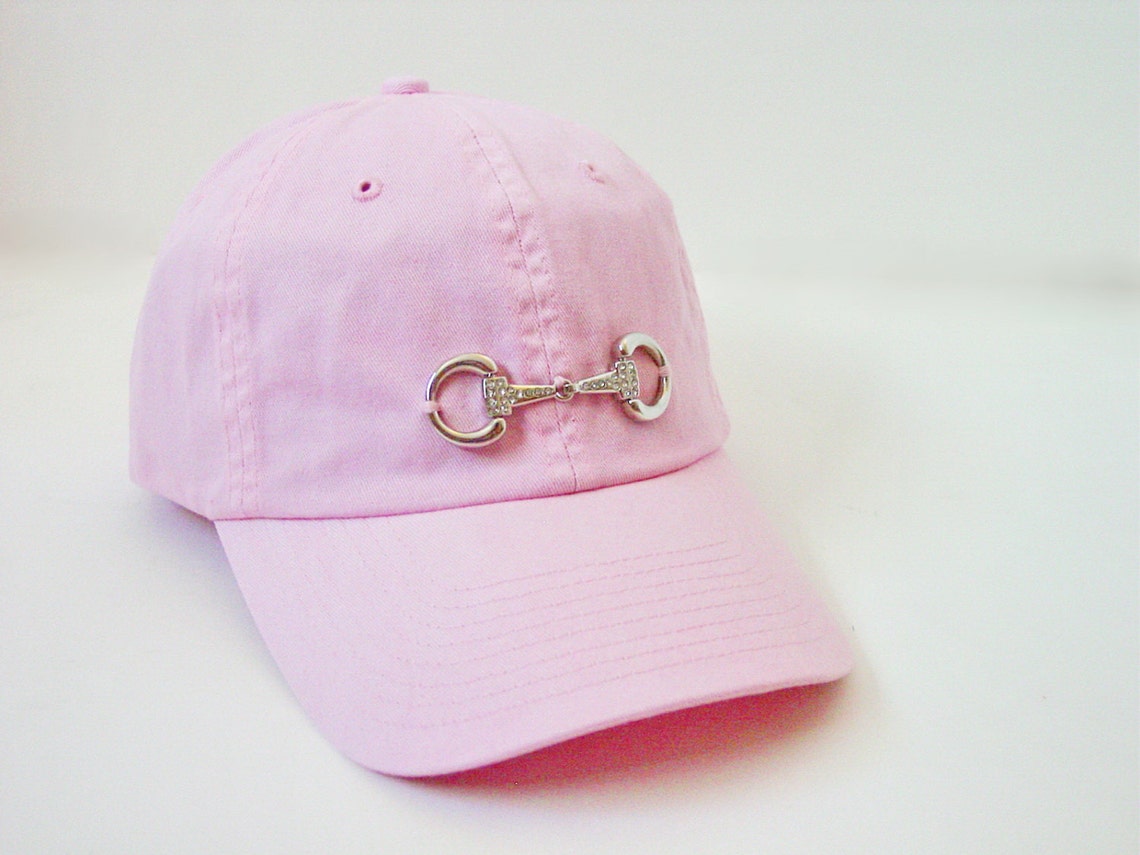 Pink Cotton Equestrian Cap – Silver Snaffle Bit, CZ Accents - Etsy