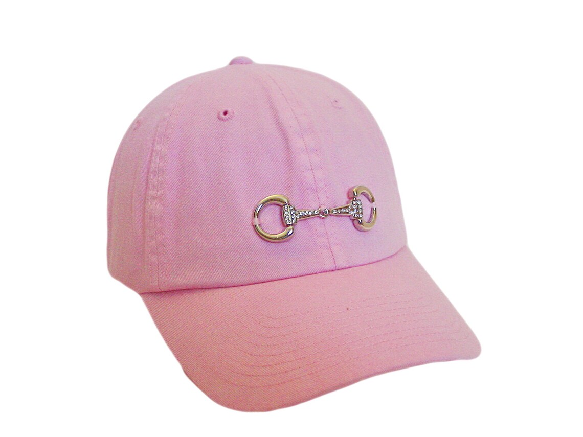 Pink Cotton Equestrian Cap – Silver Snaffle Bit, CZ Accents - Etsy