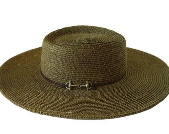 Chapéus com freio / Chapéu com fivela prateada e freio / Chapéu estilo sudoeste / Chapéu de sol de palha com aba larga / Chapéu com tira para o queixo / Chapéu de sol com estampa de cavalo