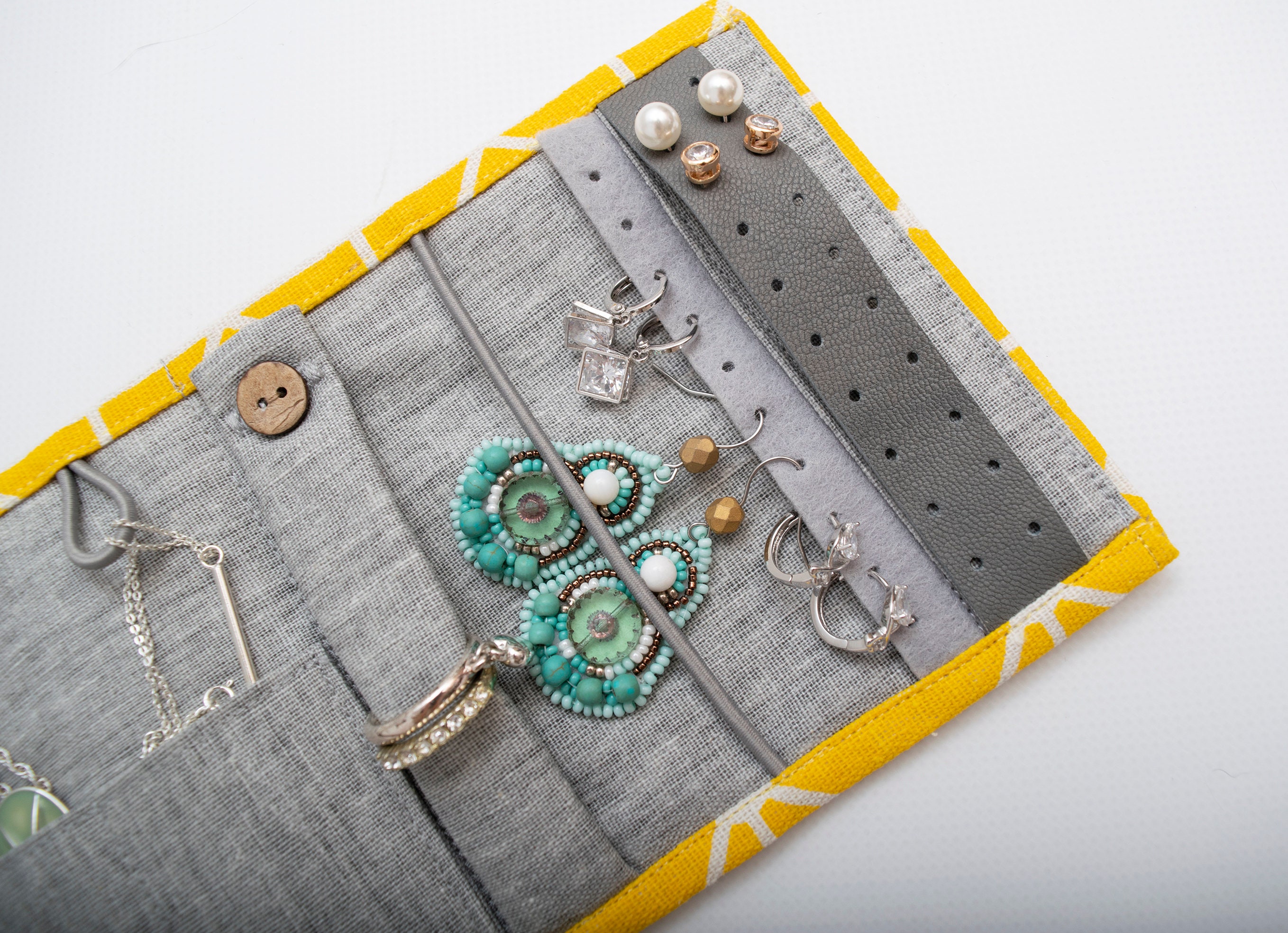 Travel Organizer Jewelry Roll Travel Jewelry Case Jewelry Etsy