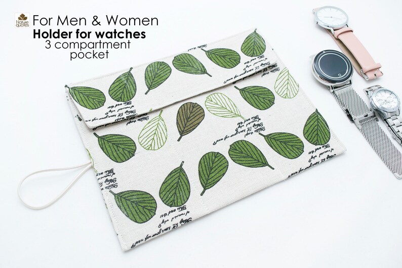 Watch Organizer. Gray Watch Holder Case. Road Linen Holder for Etsy