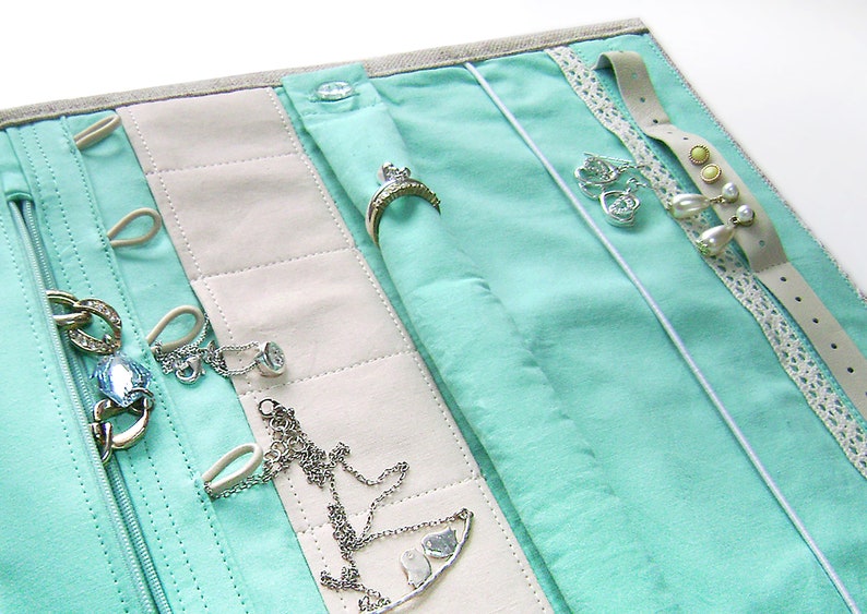Travel Jewelry Organizer Roll . Holder for Jewelry for Etsy
