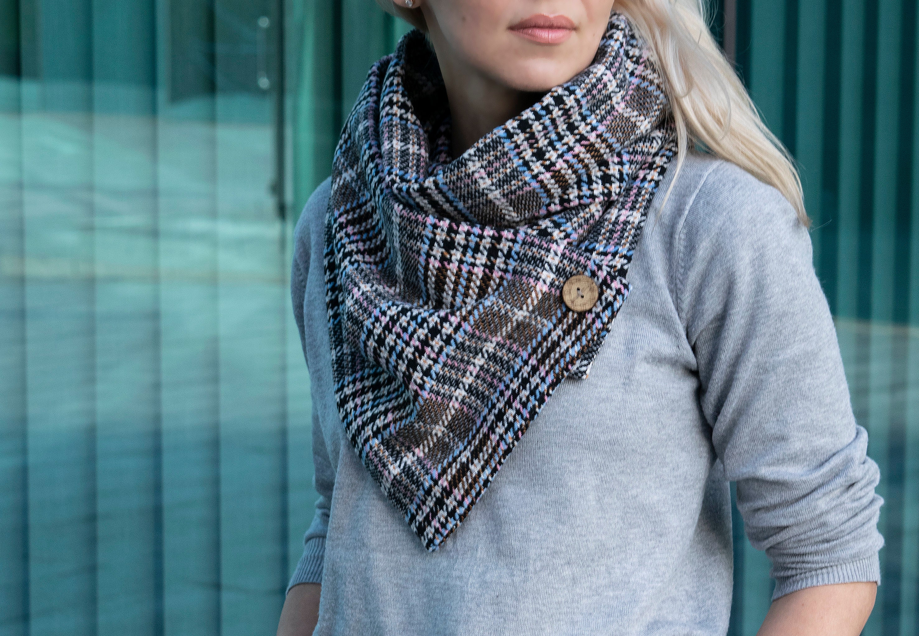 Cubierta de bufanda femenina caliente. Bufanda a cuadros de | Etsy