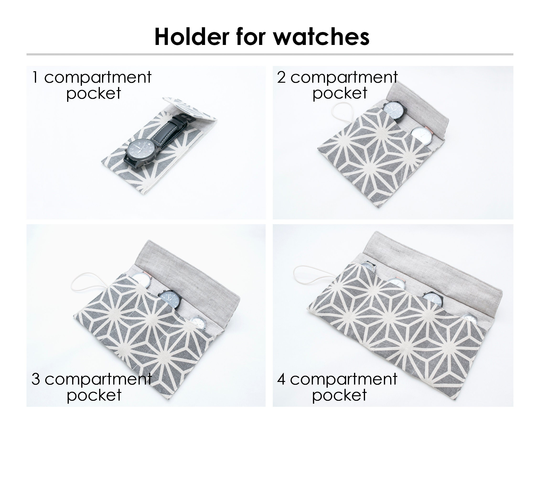 Watch Organizer. Gray Watch Holder Case. Road Linen Holder for Etsy