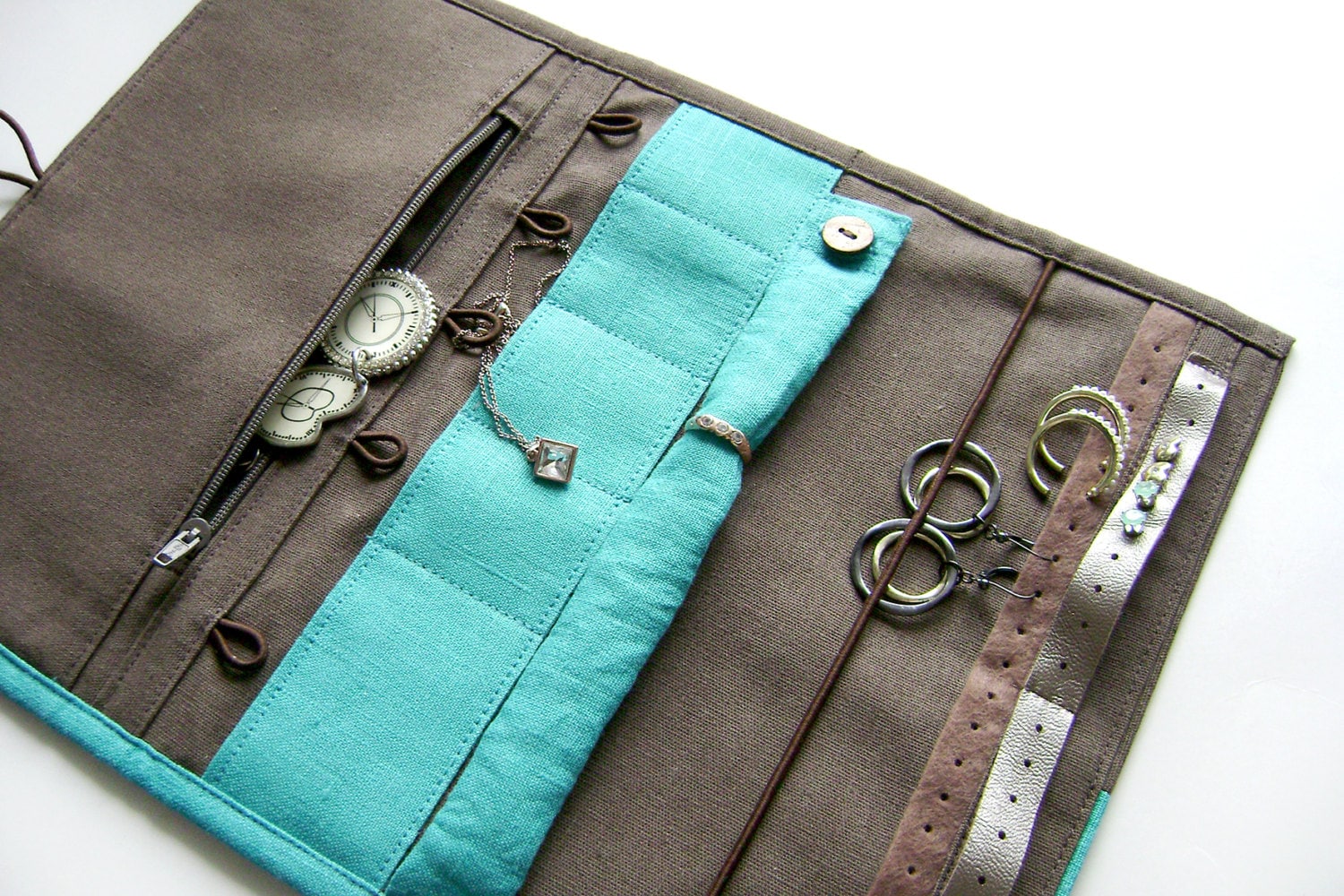 Travel Organizer Jewelry Roll. Travel Holder Jewelry Holder Etsy