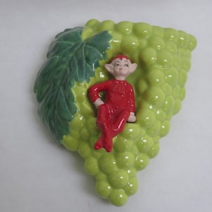 Vintage Pixie Elf Wall Pocket Gilner California Pottery 1950s