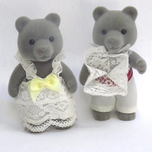 Vintage Sylvanian Families Sweetwater Gray Bears Couple