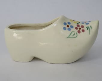 Vintage MC Planter Dutch Shoe Hand Painted California Pottery