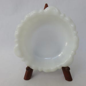 Vintage Milk Glass Dish Jewelry Trinket Dish Mid Century