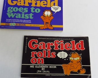 Vintage Garfield Paperbacks "Garfield Rolls On" and "Garfield Goes to Waist" Jim Davis