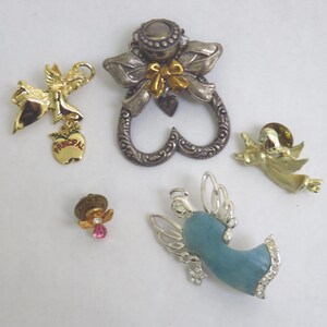 Assorted Angel Pins Metal Lot of 5 Costume Jewelry
