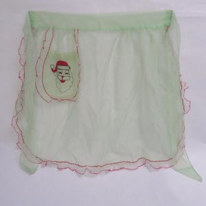 Vintage Christmas Apron Santa Claus Pocket