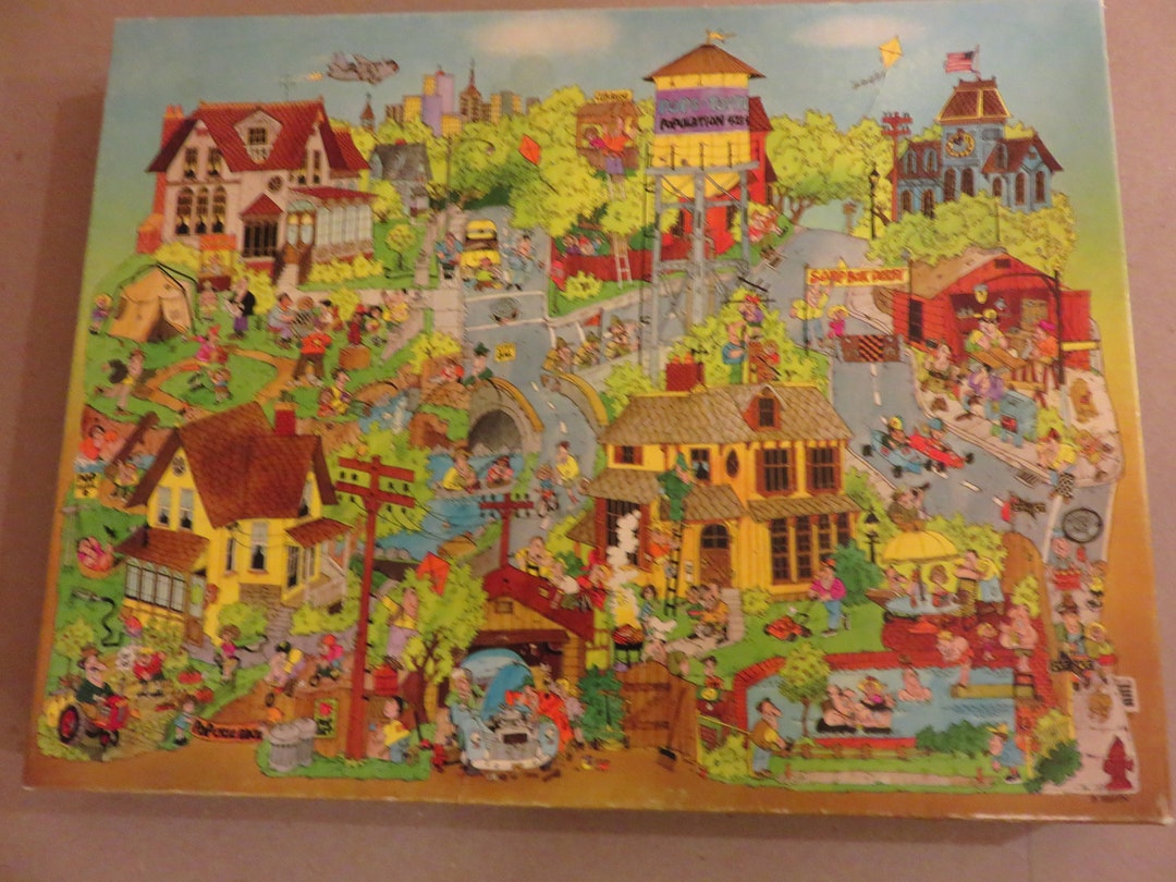 Vintage Springbok Puzzle pops Town 500 Pieces Etsy