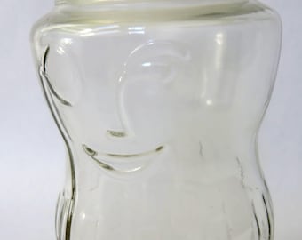 Vintage Mr. Peanut Jar Clear Glass with Lid 75th Birthday 1991