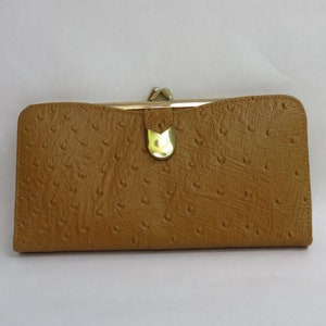 Cartera vintage de piel de becerro para mujer, plegable, St. Thomas, NOS