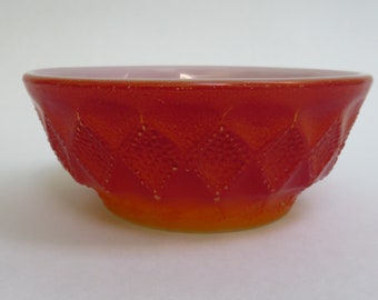 Vintage Cereal Bowl Anchor Hocking Fire King Kimberly Pattern Orange