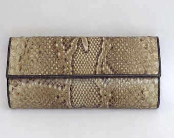 Vintage Snake Leather Python Fold-over Clutch Purse