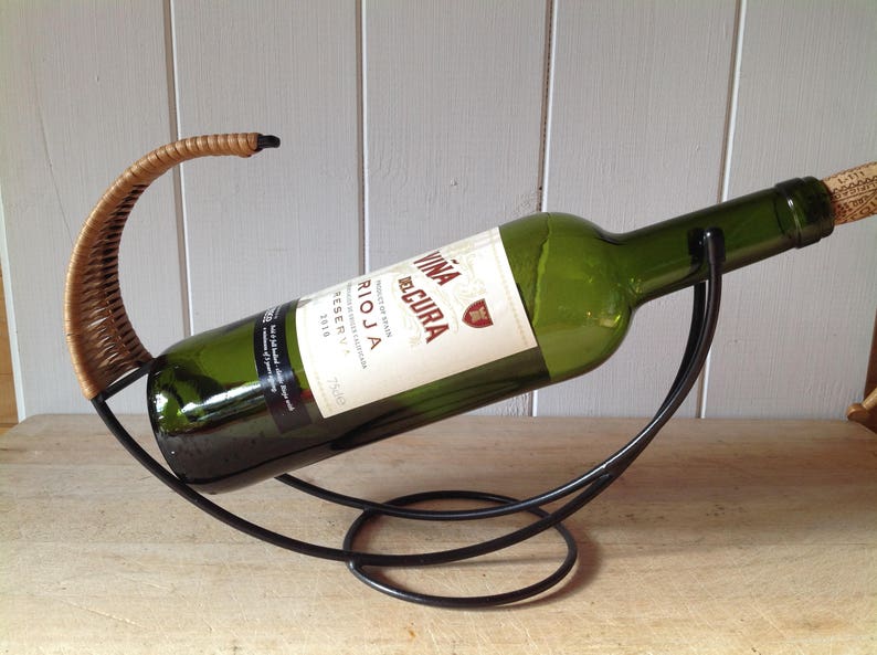 1960s Vintage Wine Bottle Holder Midcentury Design table Etsy
