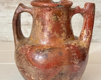 Antique French Glazed Terracotta Pot: Catalan Provincial Olive Oil Jug